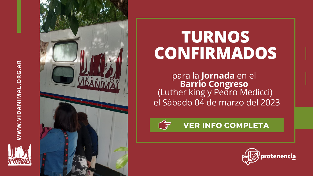 Lista de turnos confirmados: Jornada en el Barrio Congreso – Sábado 04 de marzo del 2023